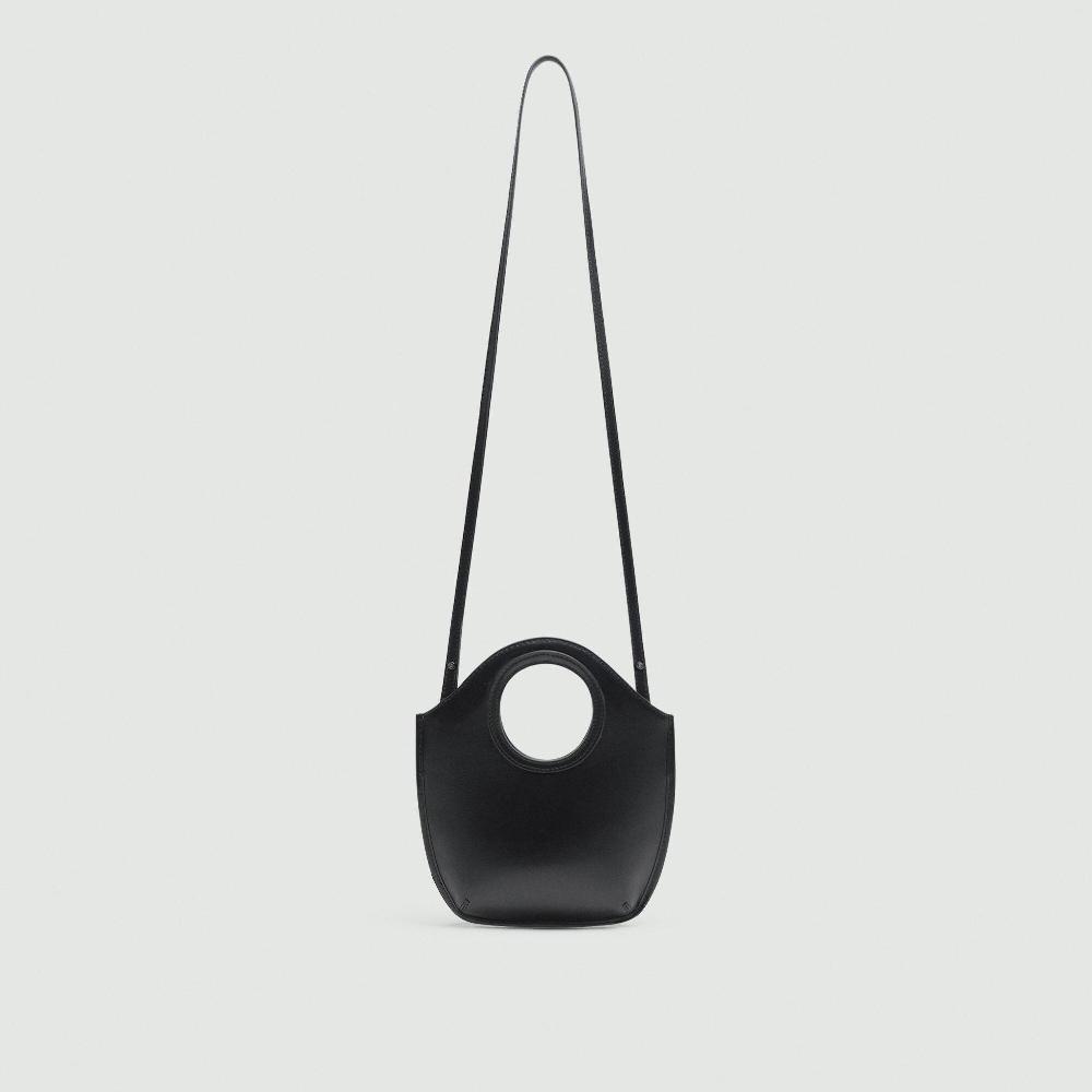 J Brand Mini Circle Bag In Leather Black