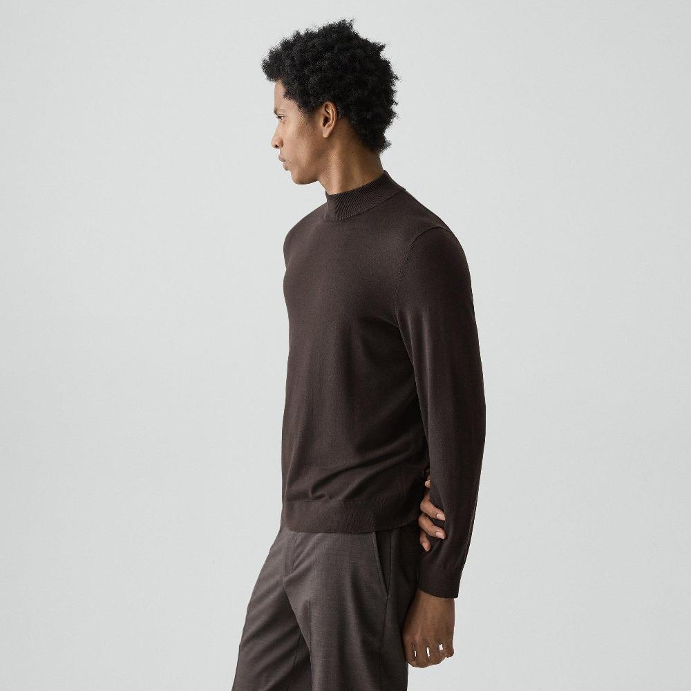 J Brand Mock Neck Sweater In Regal Wool Brownwood