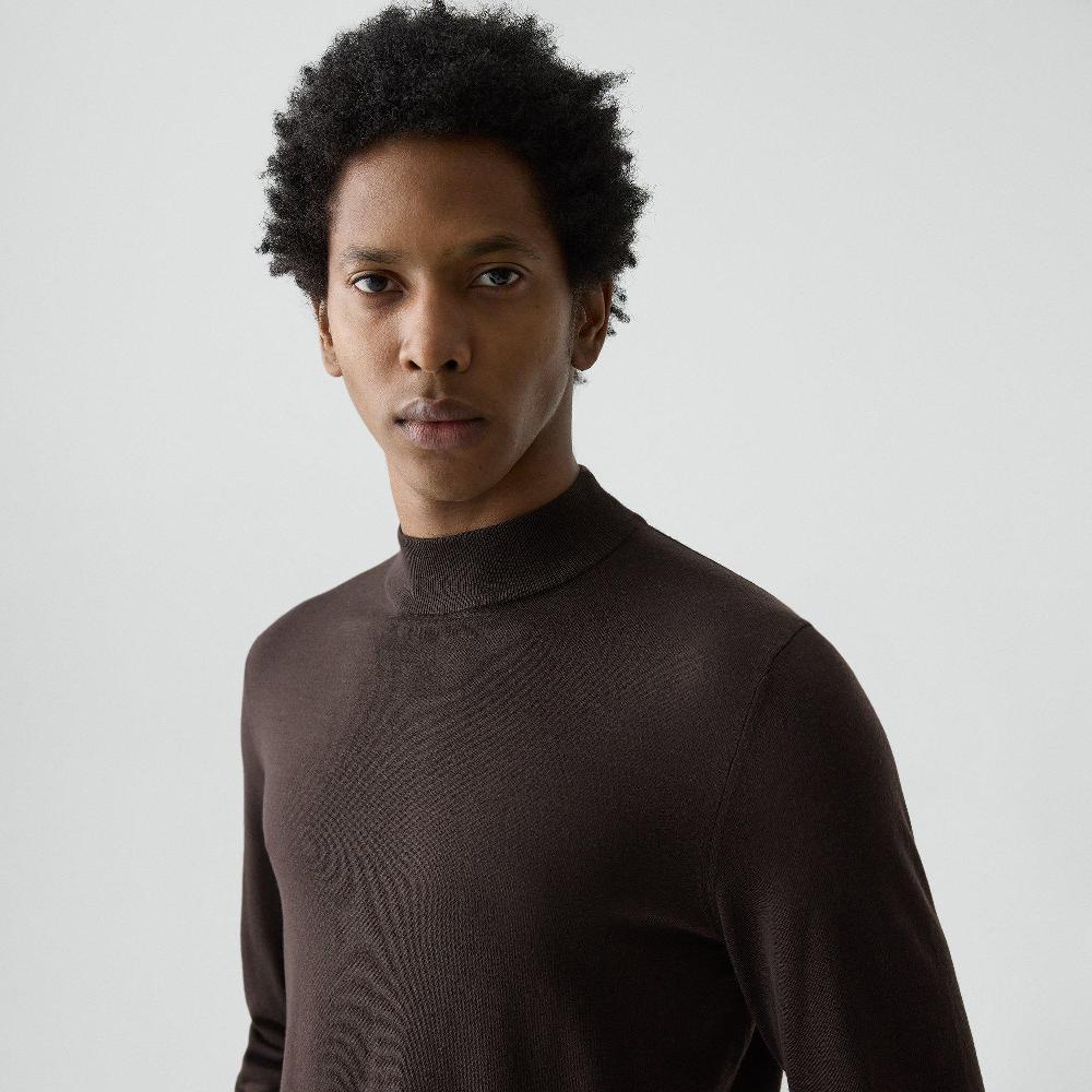 J Brand Mock Neck Sweater In Regal Wool Brownwood