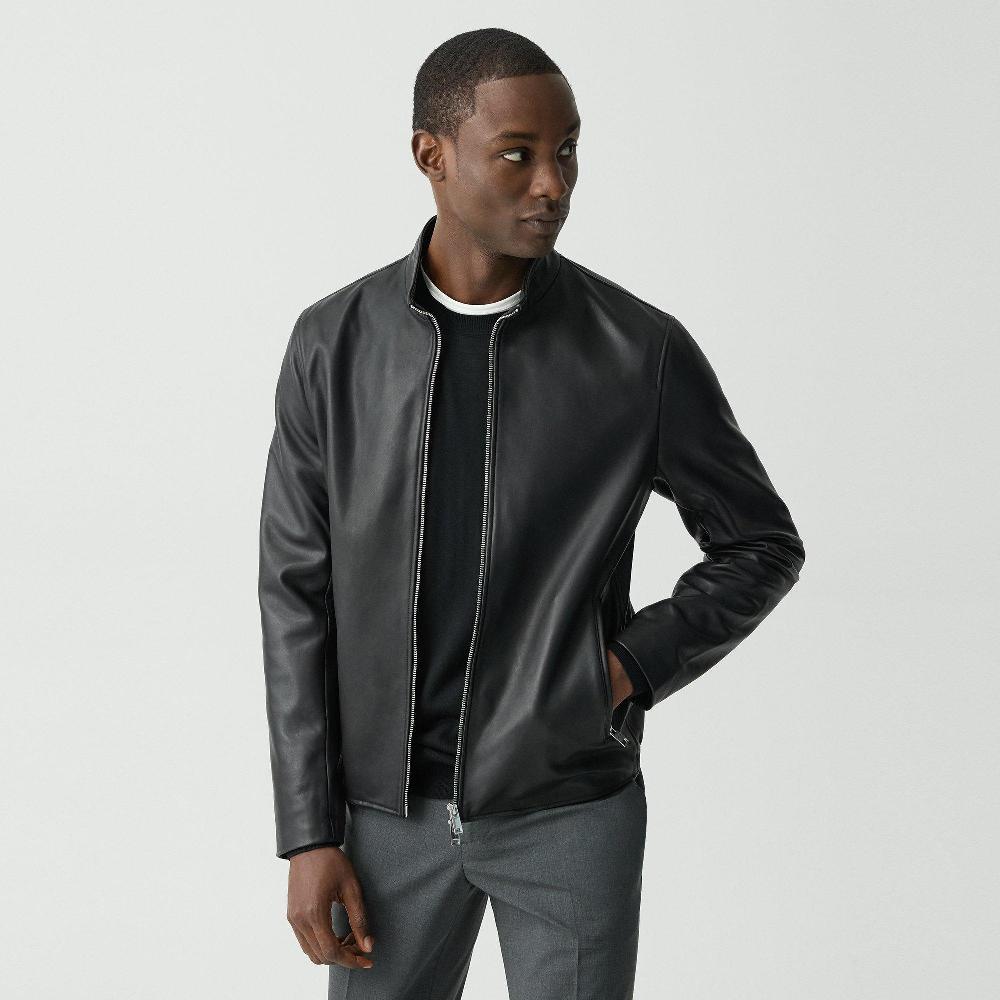 J Brand Morvek Zip Jacket In Leather Black