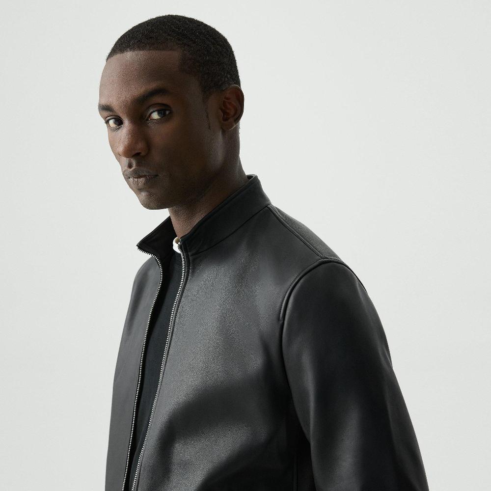 J Brand Morvek Zip Jacket In Leather Black