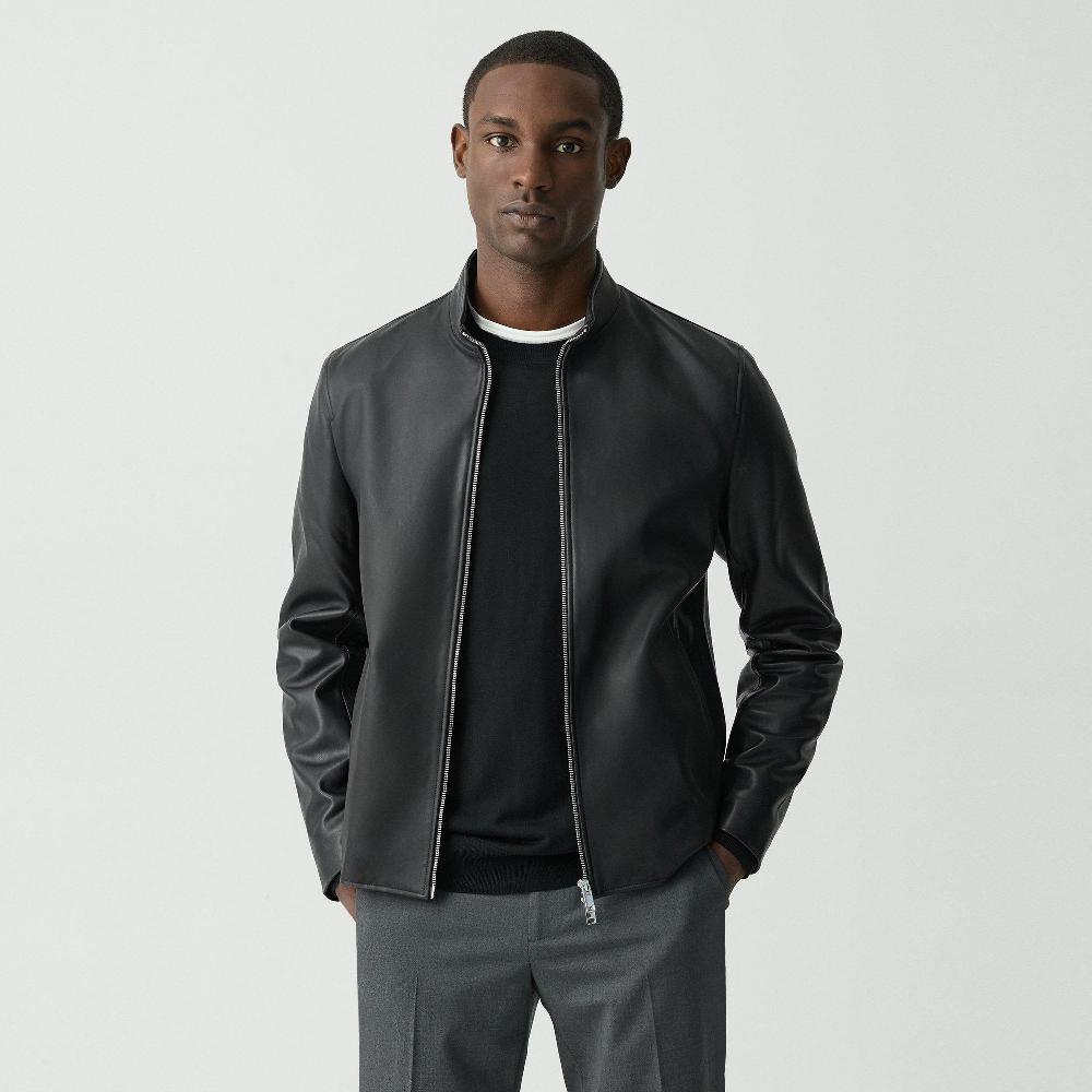 j brand Morvek Zip Jacket in Leather black