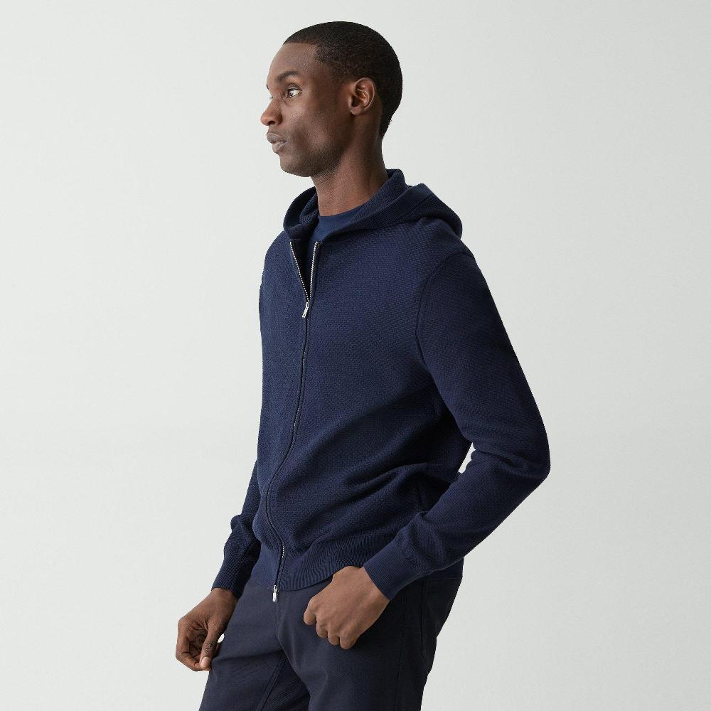 J Brand Myhlo Zip-Up Hoodie In Cotton Baltic