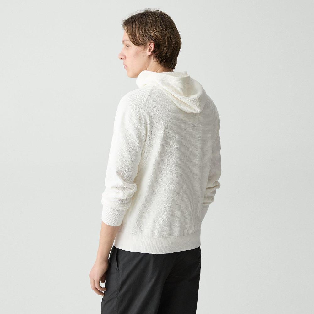 J Brand Myhlo Zip-Up Hoodie In Cotton Ivory