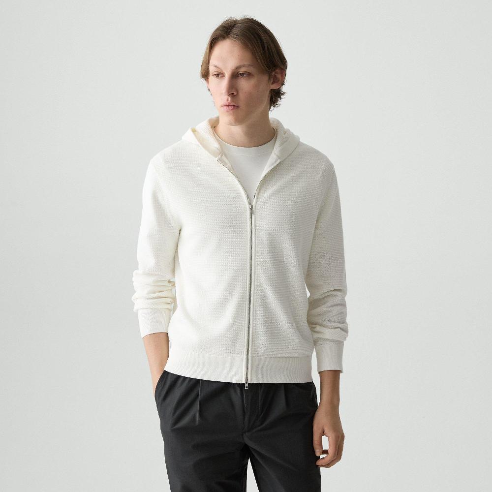 j brand Myhlo Zip-Up Hoodie in Cotton ivory