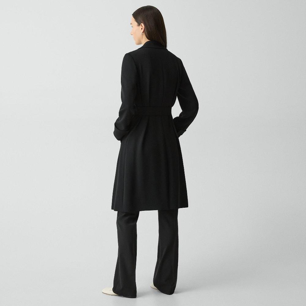 J Brand Oaklane Trench Coat In Admiral Crepe Black