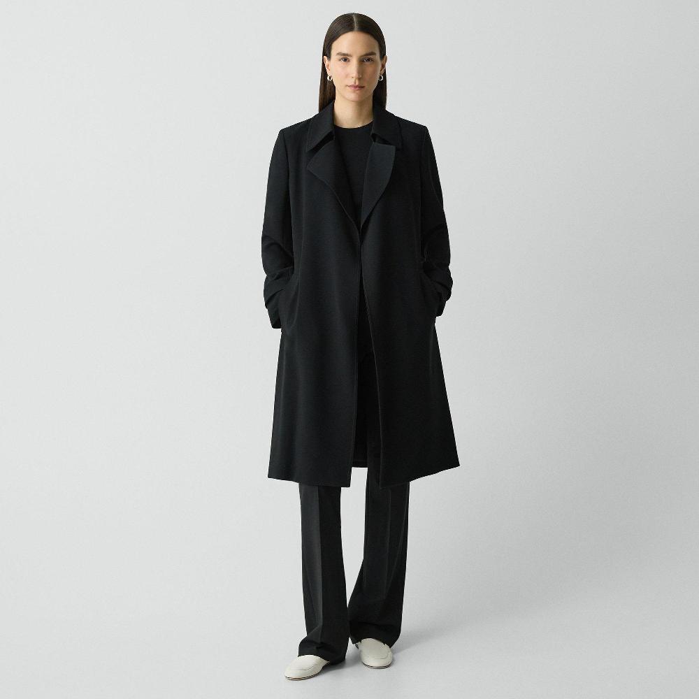 j brand Oaklane Trench Coat in Admiral Crepe black