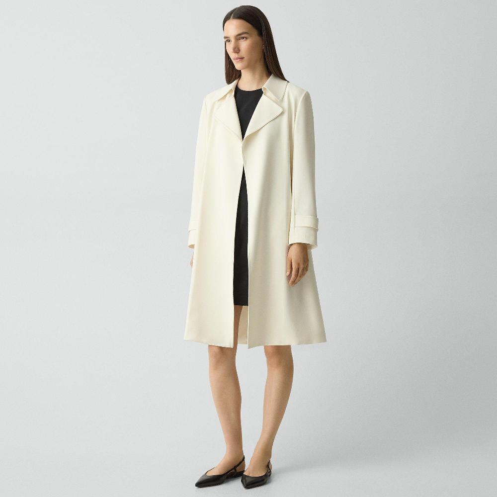 J Brand Oaklane Trench Coat In Admiral Crepe Rice