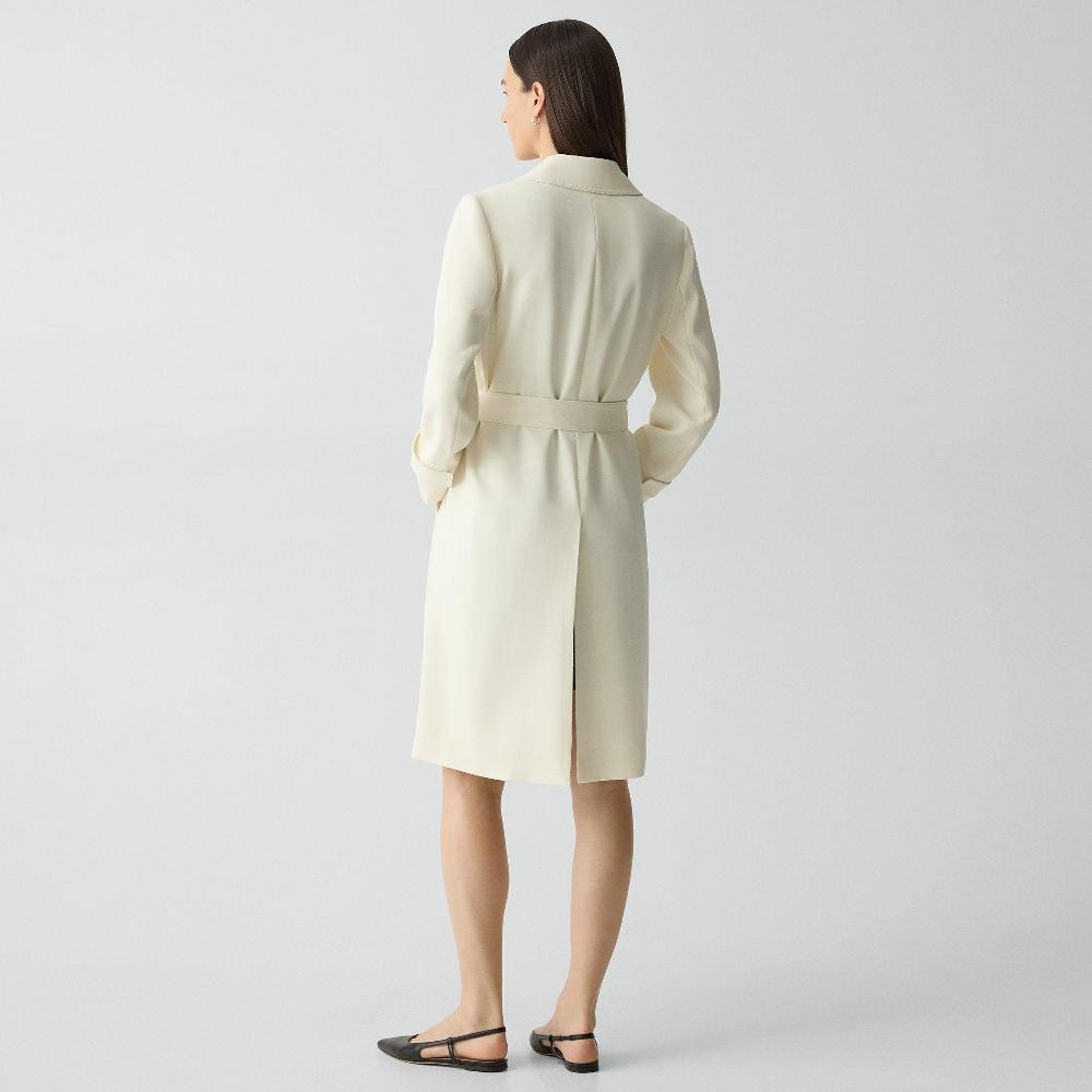 J Brand Oaklane Trench Coat In Admiral Crepe Rice