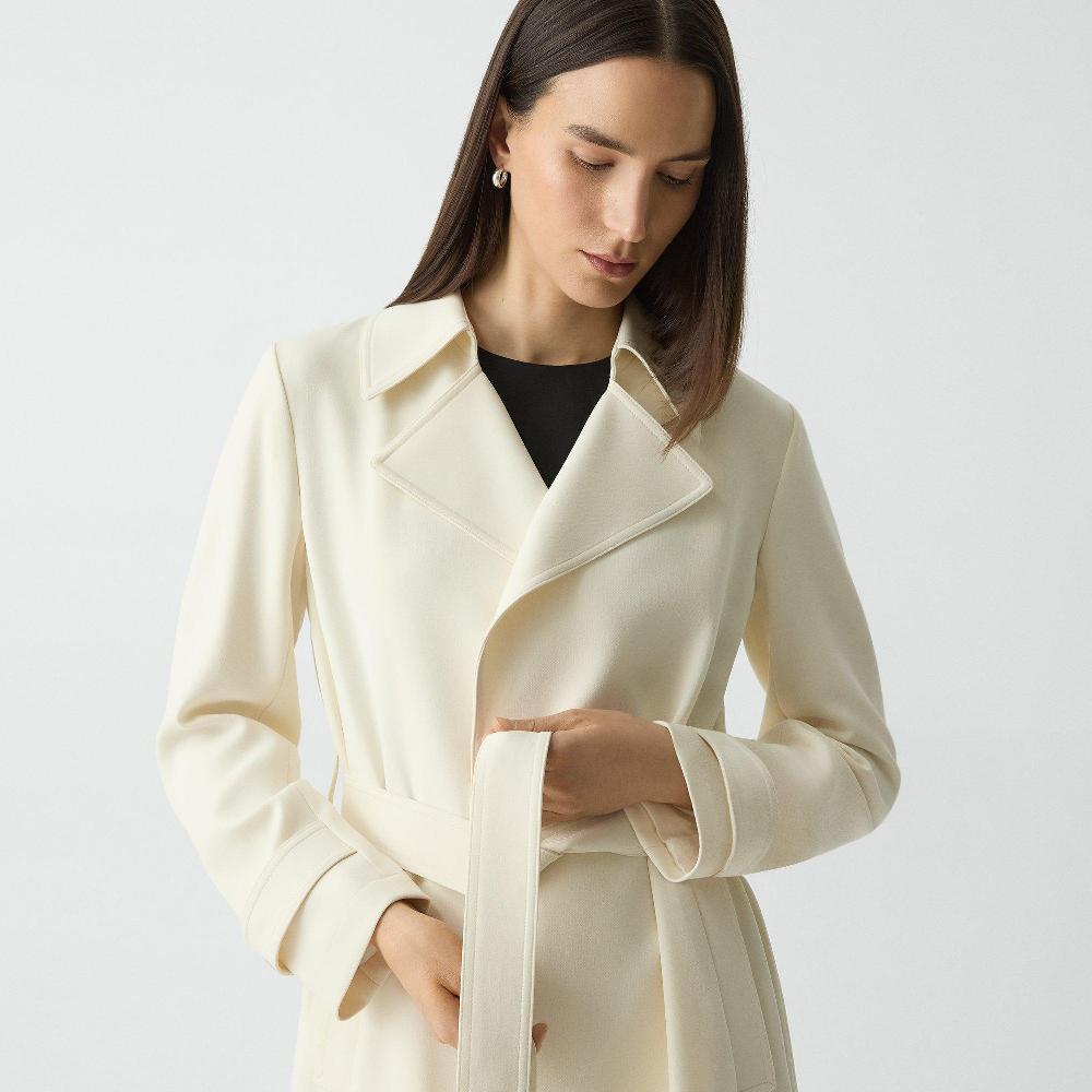 J Brand Oaklane Trench Coat In Admiral Crepe Rice