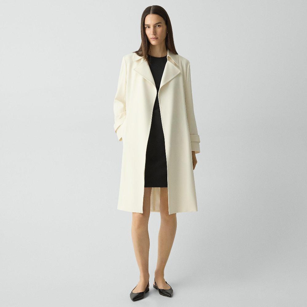 j brand Oaklane Trench Coat in Admiral Crepe rice