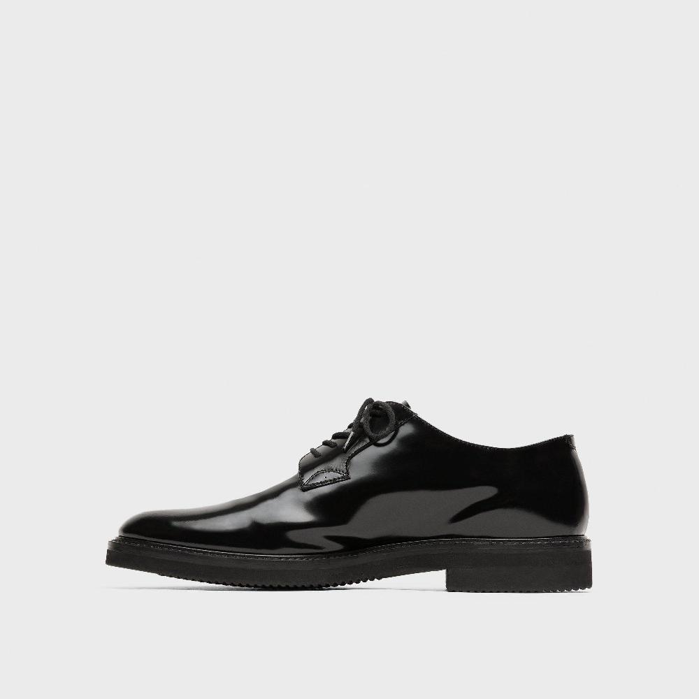 J Brand Oxford Shoe In Leather Black