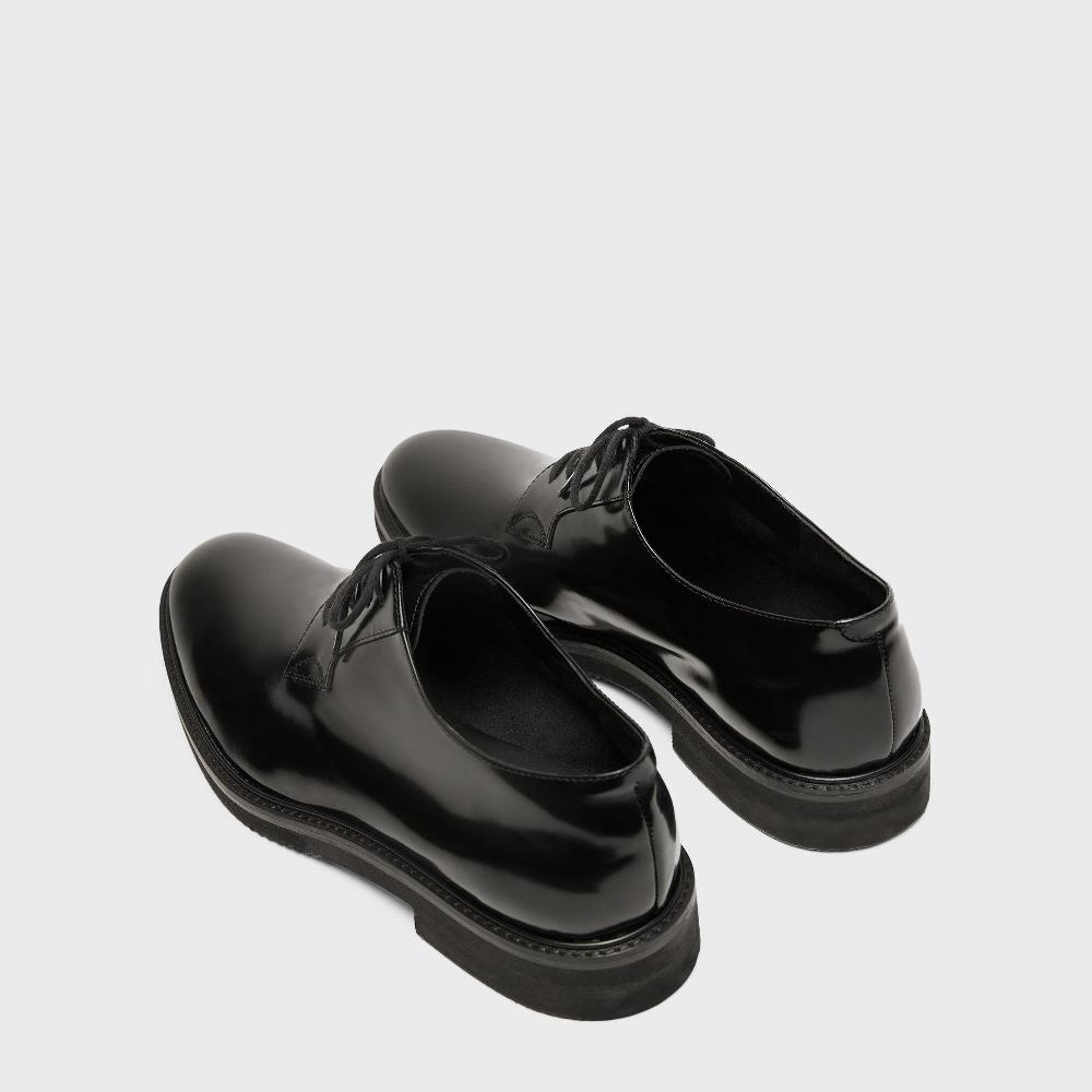J Brand Oxford Shoe In Leather Black