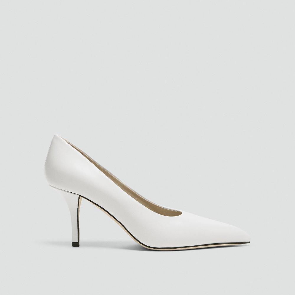 J Brand Pointed-Toe Pump In Leather White