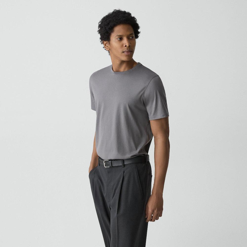 J Brand Precise Tee In Cotton Jersey Carbon