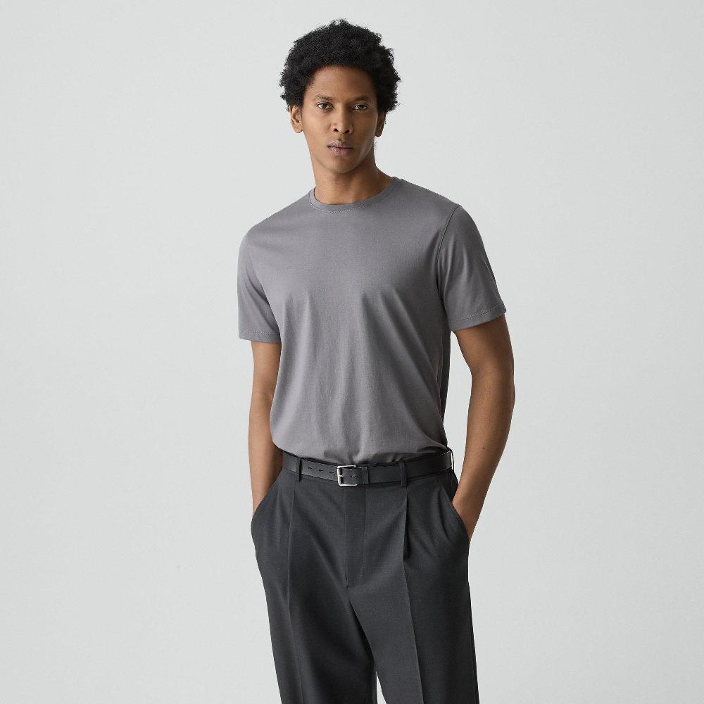 j brand Precise Tee in Cotton Jersey carbon