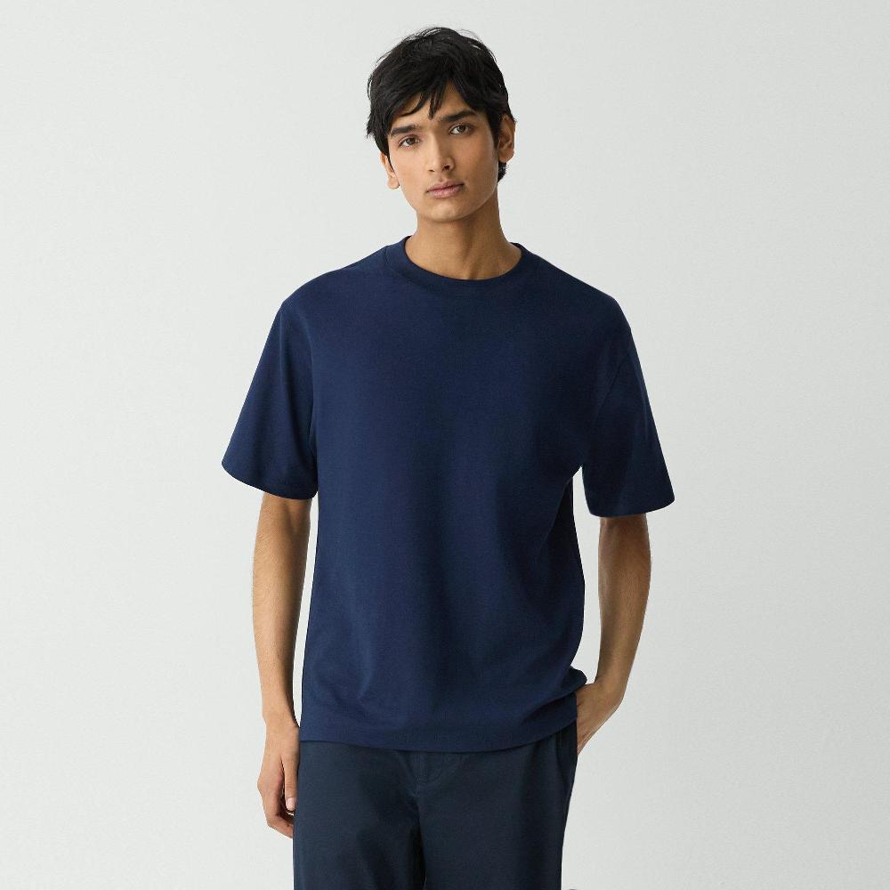 j brand Relaxed Tee in Cotton Jersey baltic