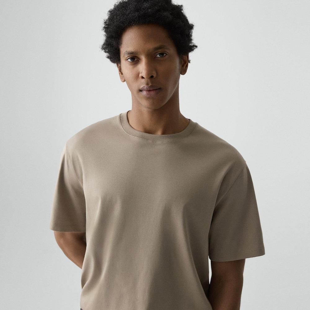 J Brand Relaxed Tee In Cotton Jersey Feather