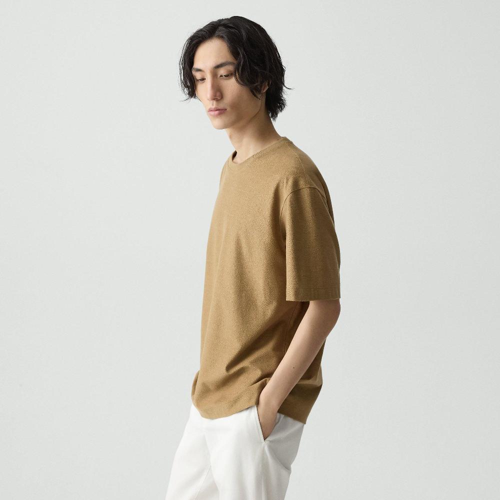 J Brand Relaxed Tee In Terry Cotton Dark Chino