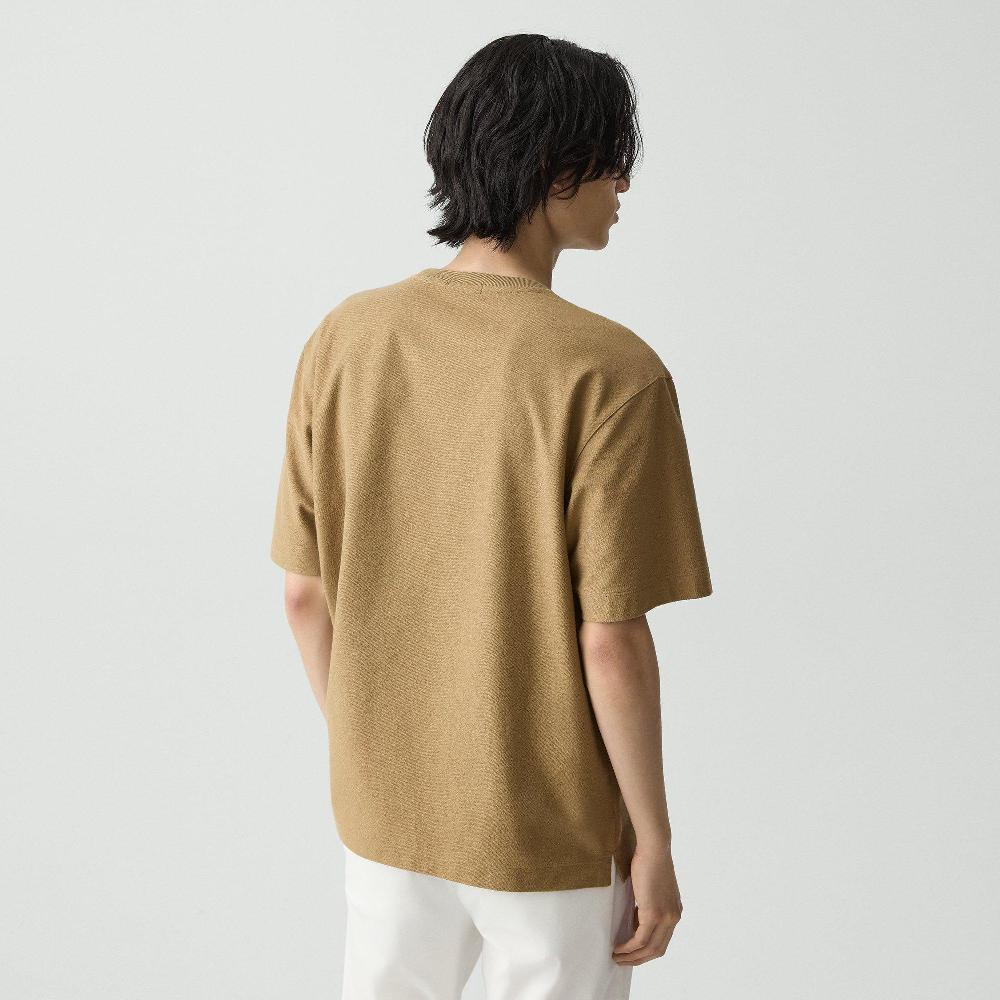 J Brand Relaxed Tee In Terry Cotton Dark Chino