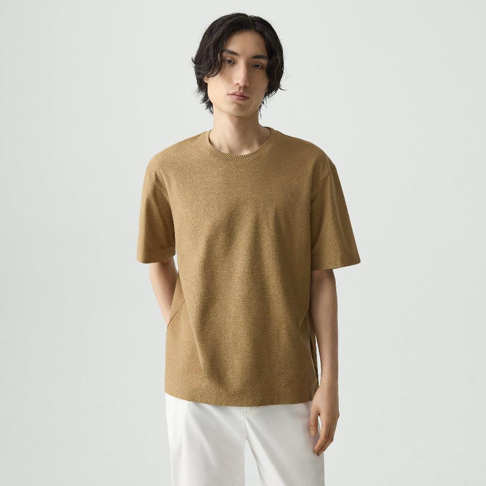 j brand Relaxed Tee in Terry Cotton dark chino