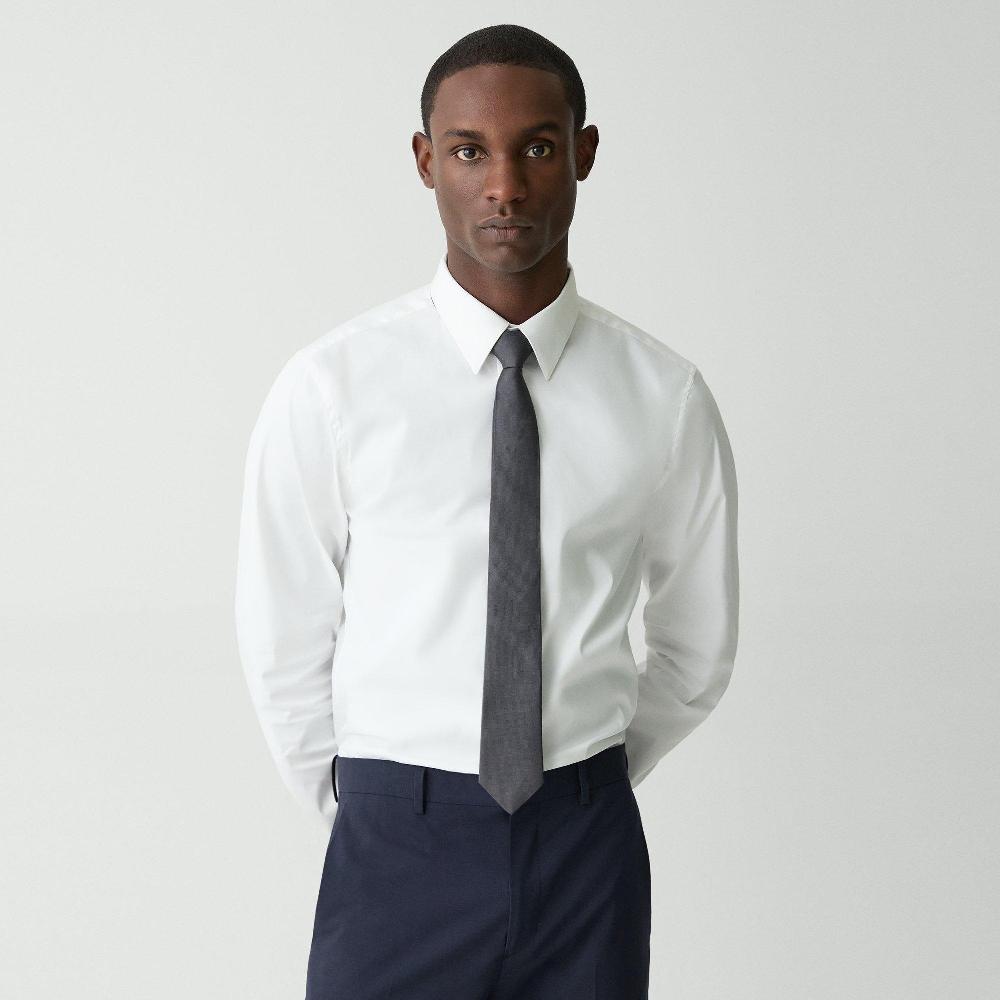 j brand Roadster Slim Tie in Silk chrome