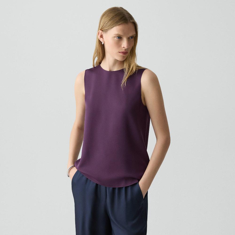 J Brand Shell Top In Silk Georgette Black Iris