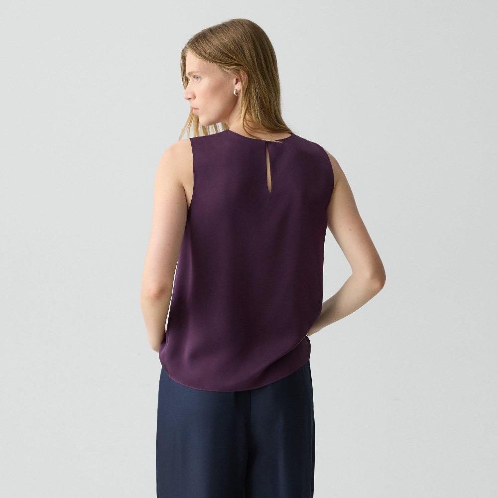 J Brand Shell Top In Silk Georgette Black Iris