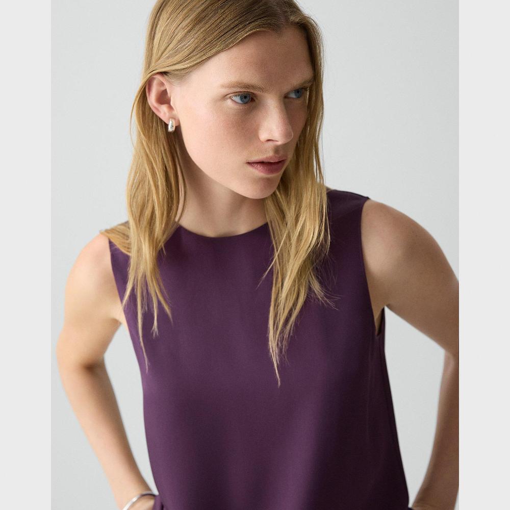 J Brand Shell Top In Silk Georgette Black Iris