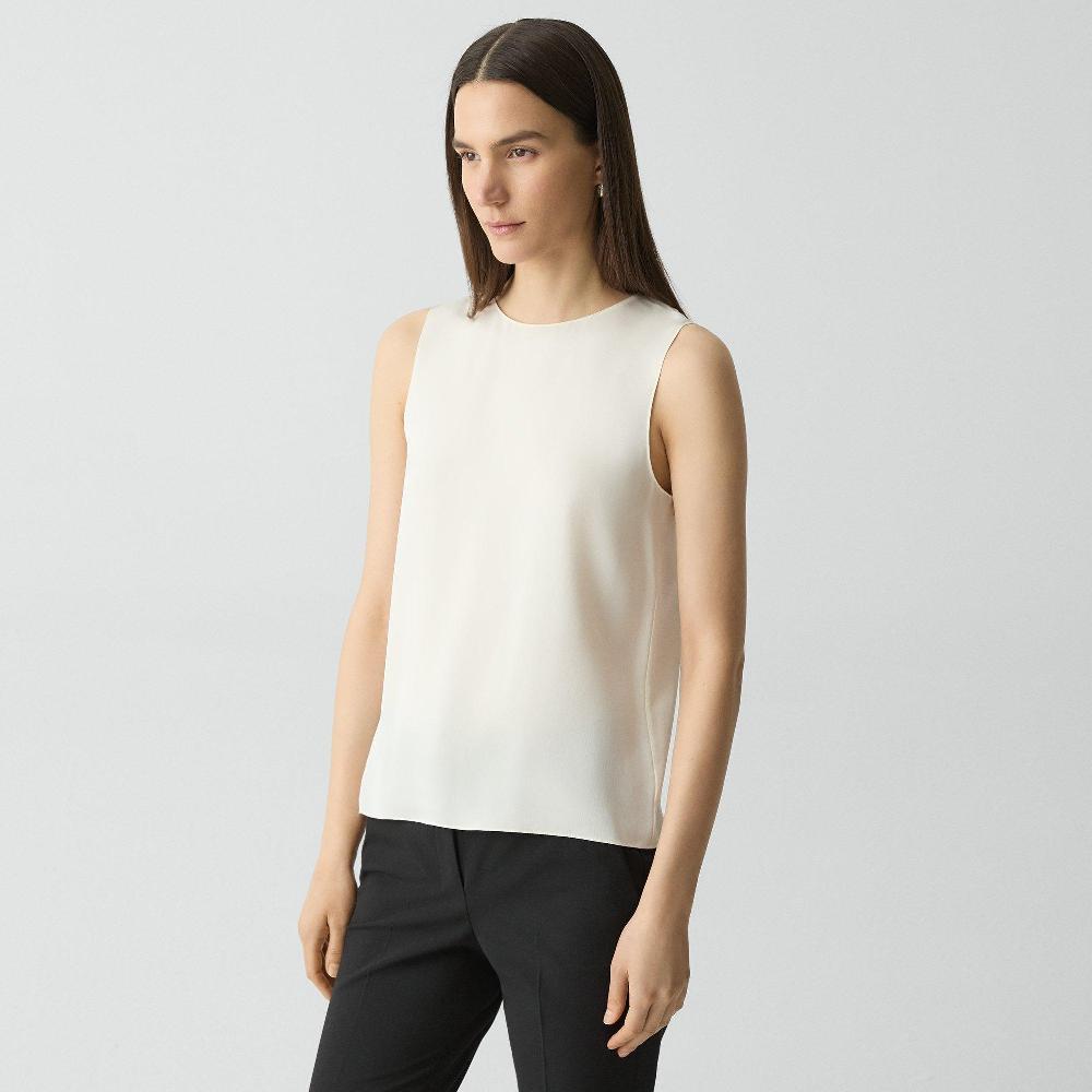 J Brand Shell Top In Silk Georgette Ivory