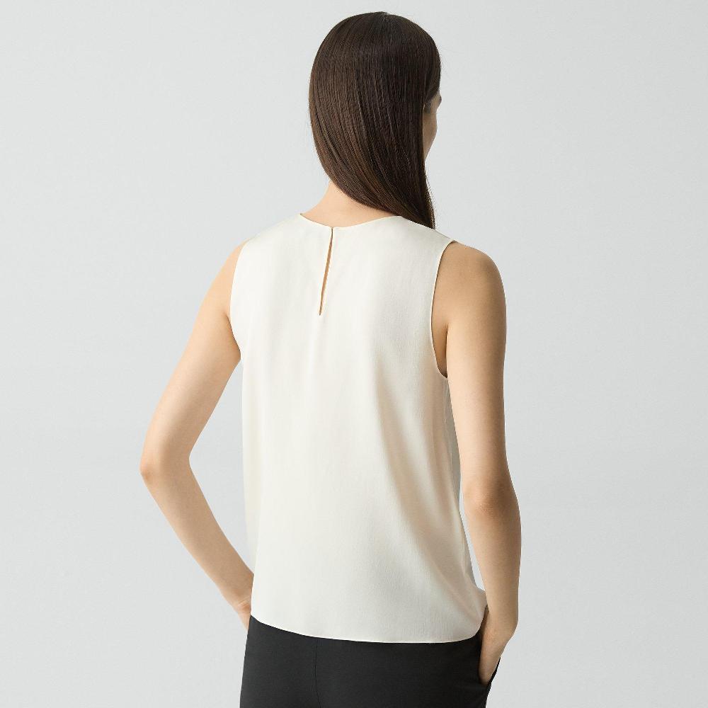 J Brand Shell Top In Silk Georgette Ivory