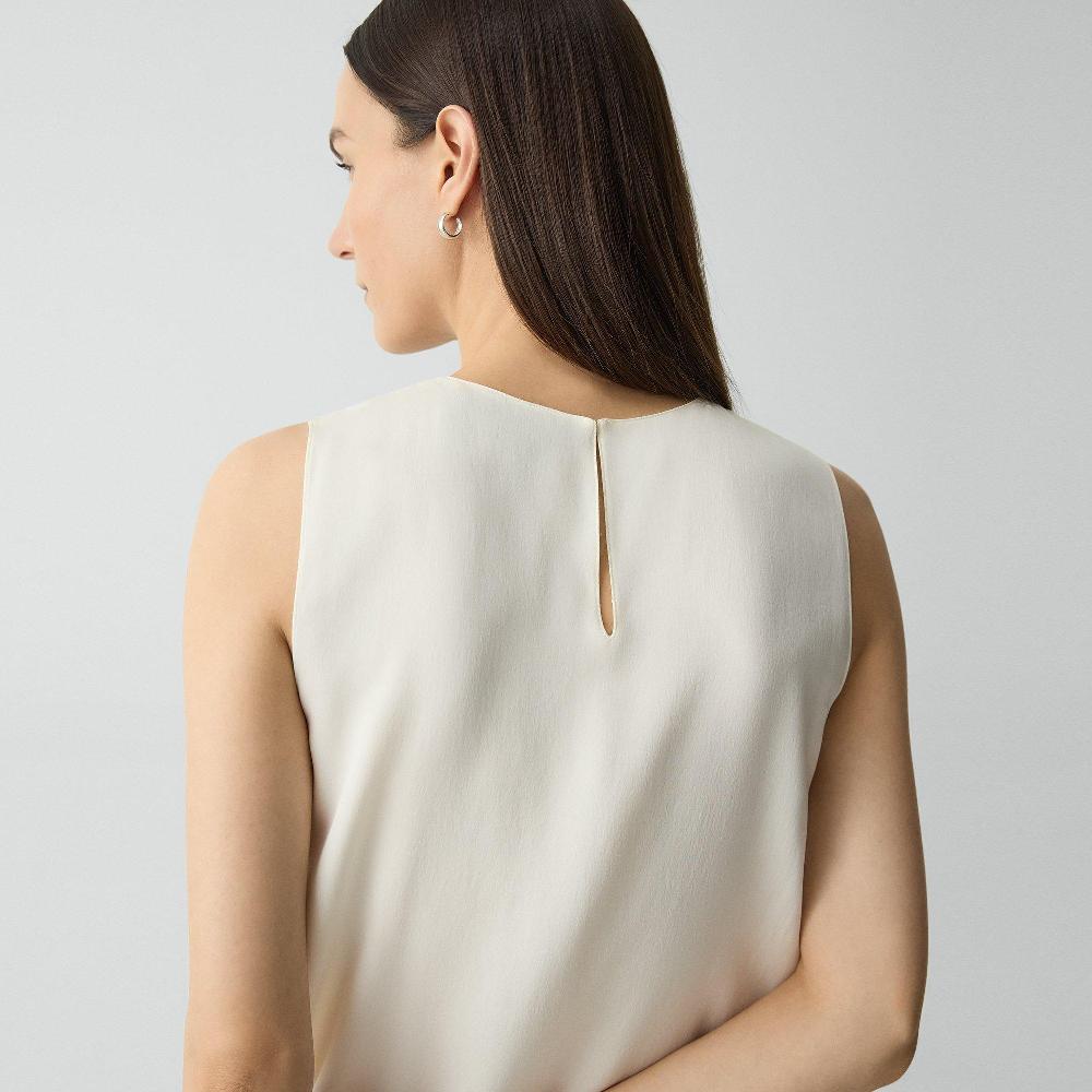 J Brand Shell Top In Silk Georgette Ivory