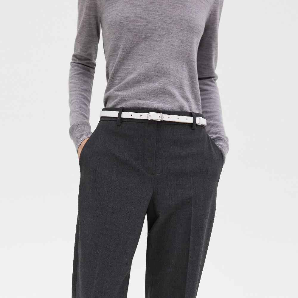 J Brand Skinny Oblong Belt In Leather White