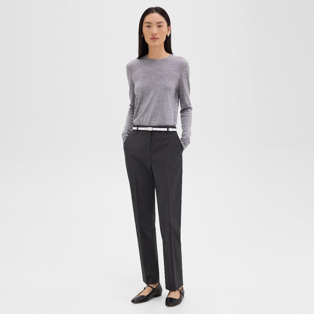 j brand Skinny Oblong Belt in Leather white