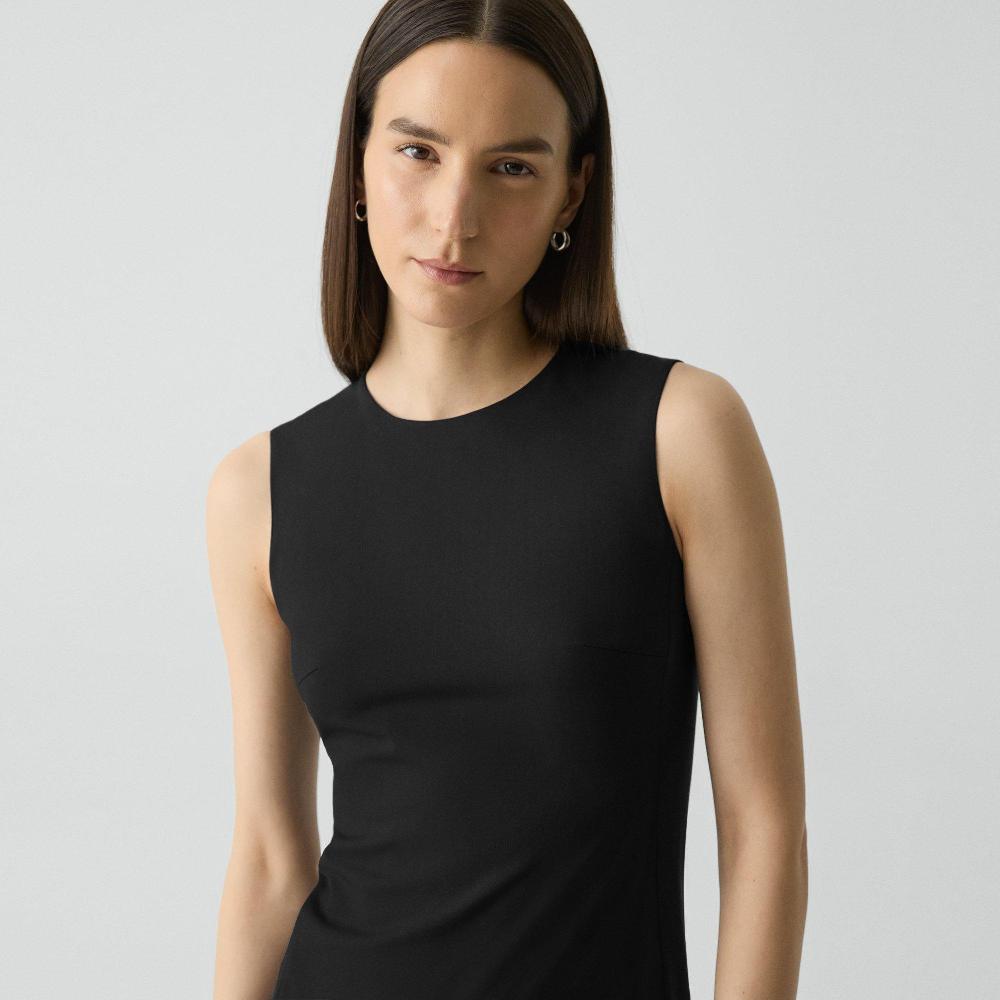 J Brand Sleeveless Fitted Dress In Good Wool Black