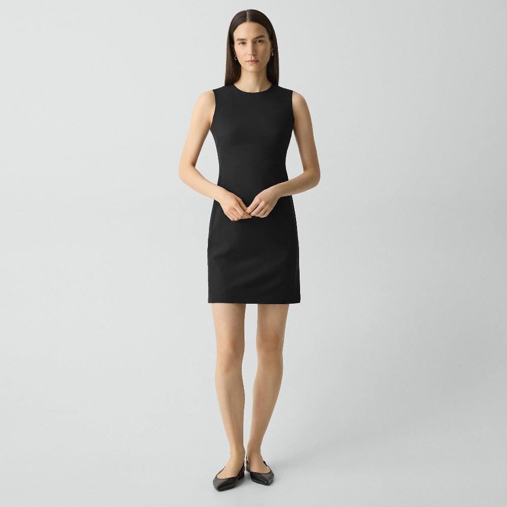 j brand Sleeveless Fitted Dress in Good Wool black