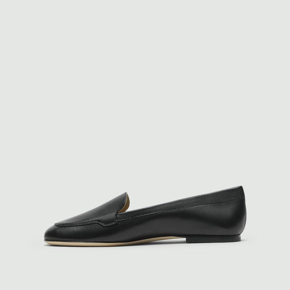 J Brand Slipper In Leather Black