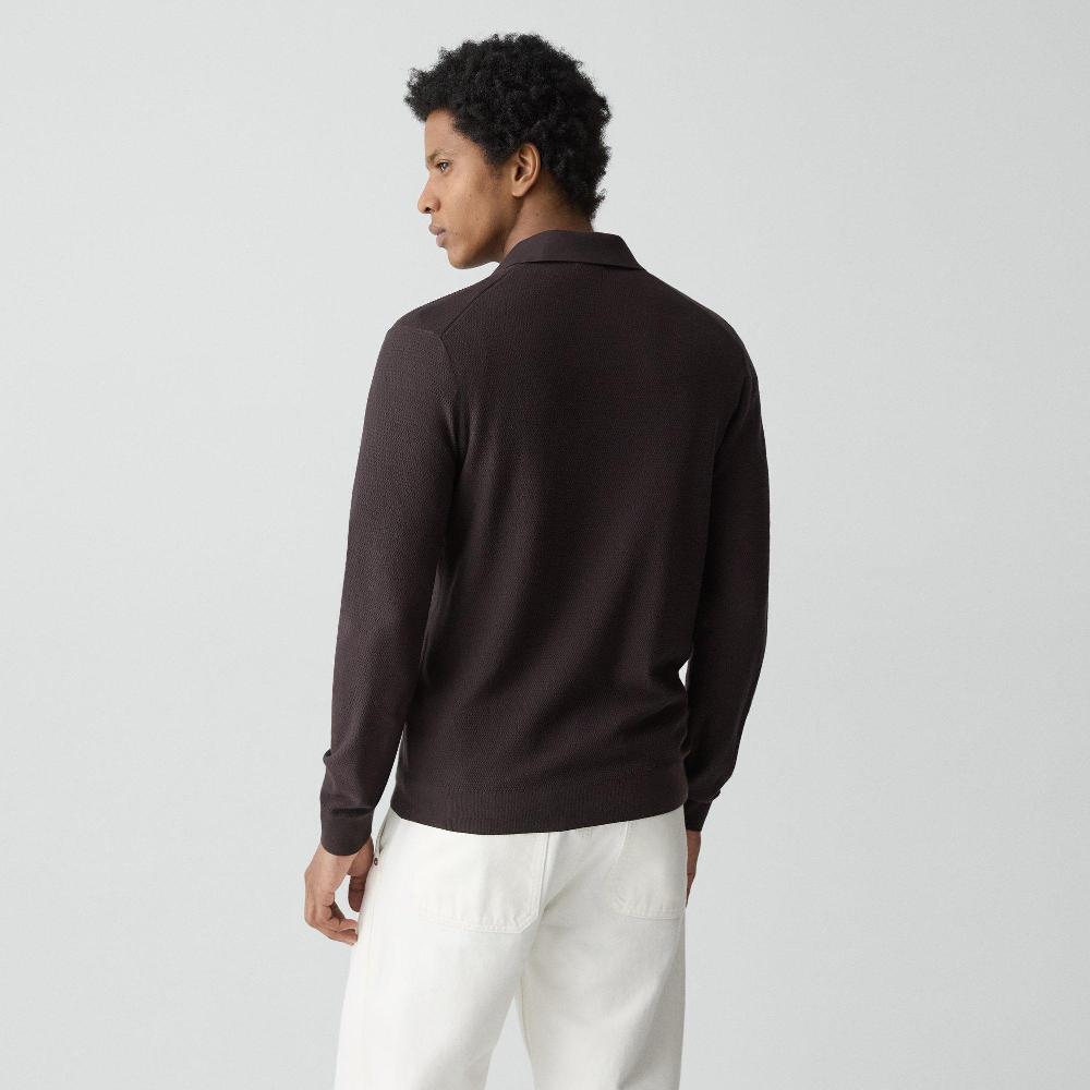 J Brand Soris Polo Shirt In Light Bilen Brownwood