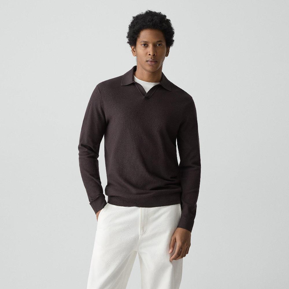 j brand Soris Polo Shirt in Light Bilen brownwood