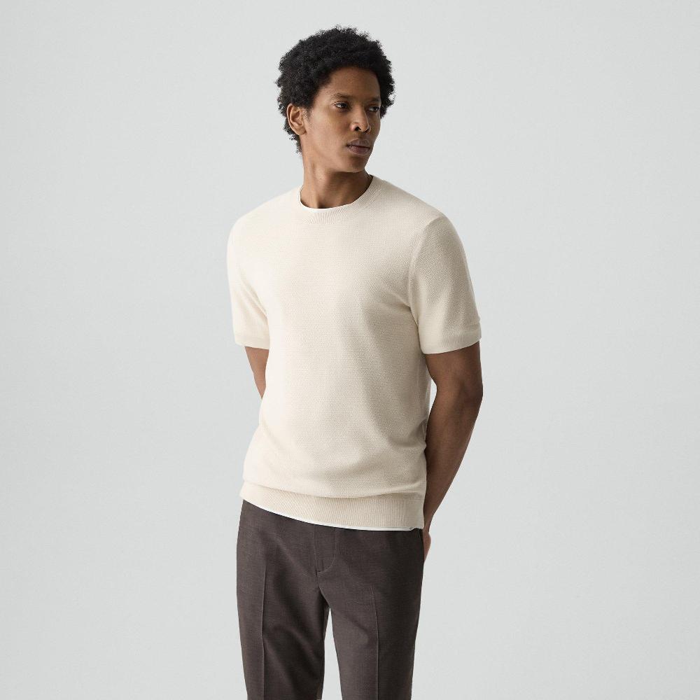 j brand Soris Tee in Light Bilen alabaster