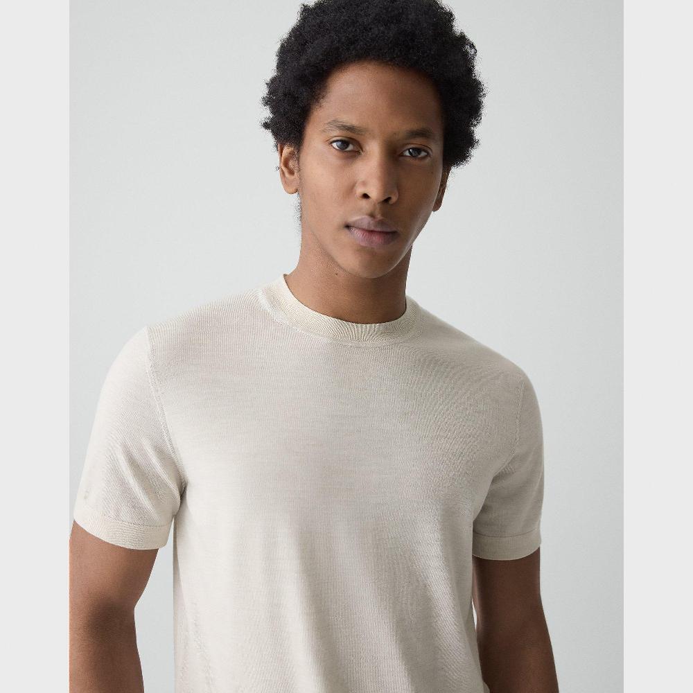 J Brand Soris Tee In Regal Wool Alabaster Melange