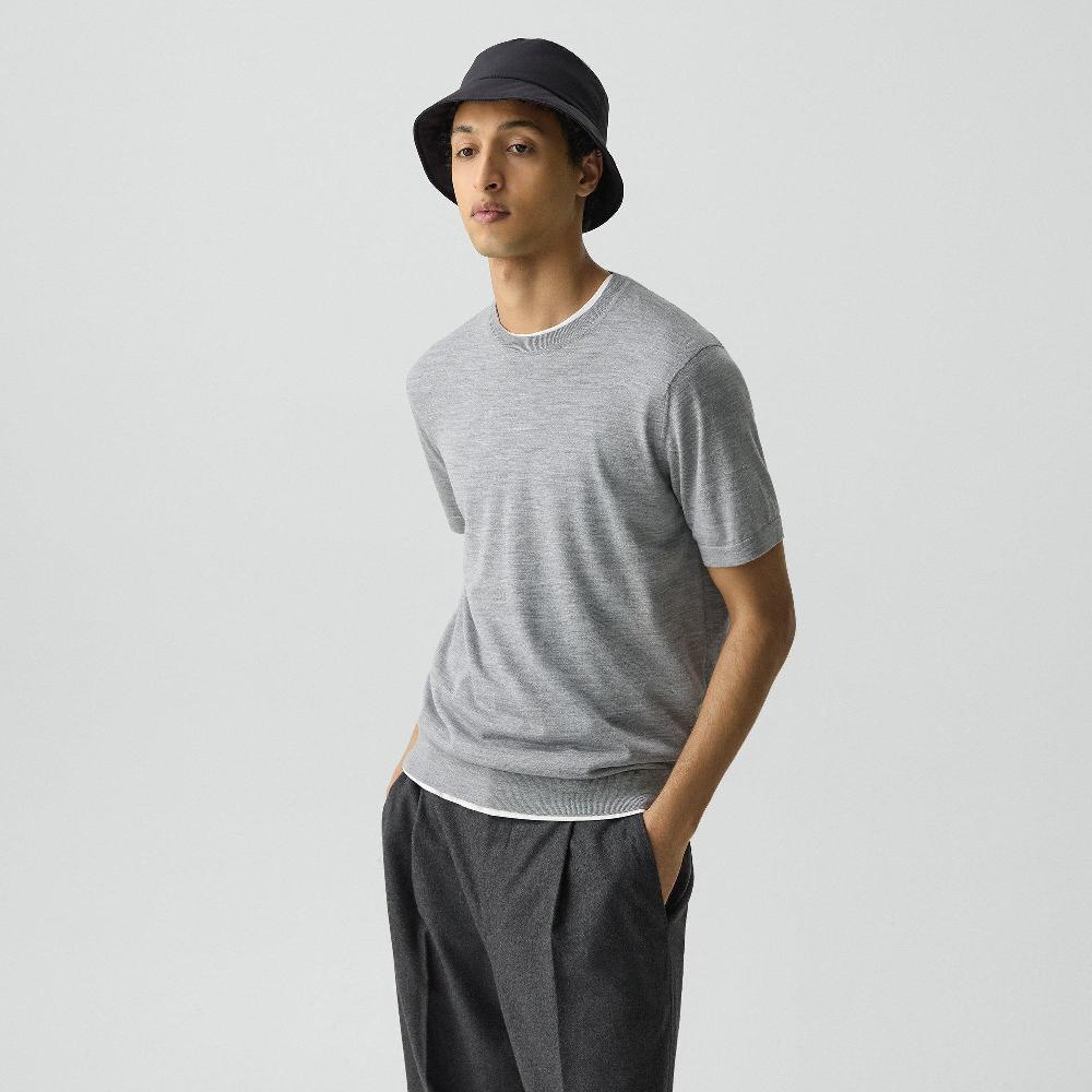 J Brand Soris Tee In Regal Wool Cool Heather Grey