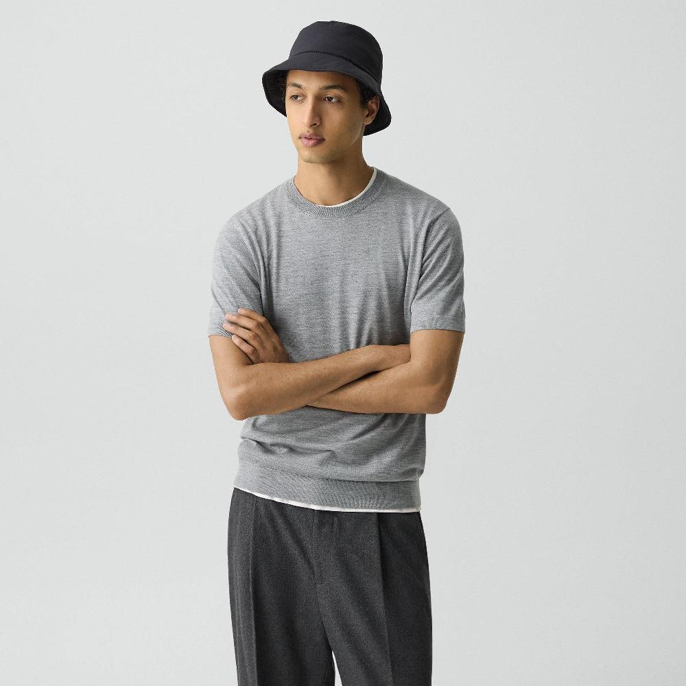 j brand Soris Tee in Regal Wool cool heather grey