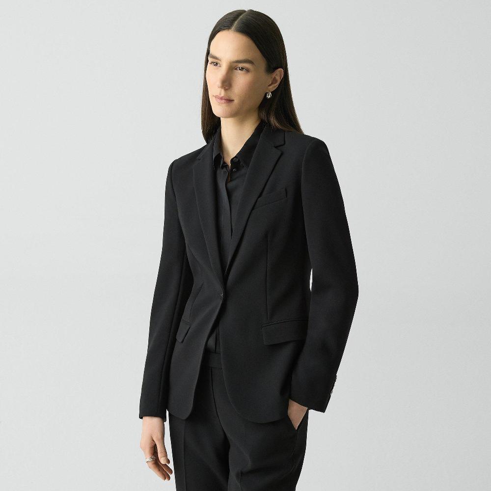 J Brand Staple Blazer In Admiral Crepe Black