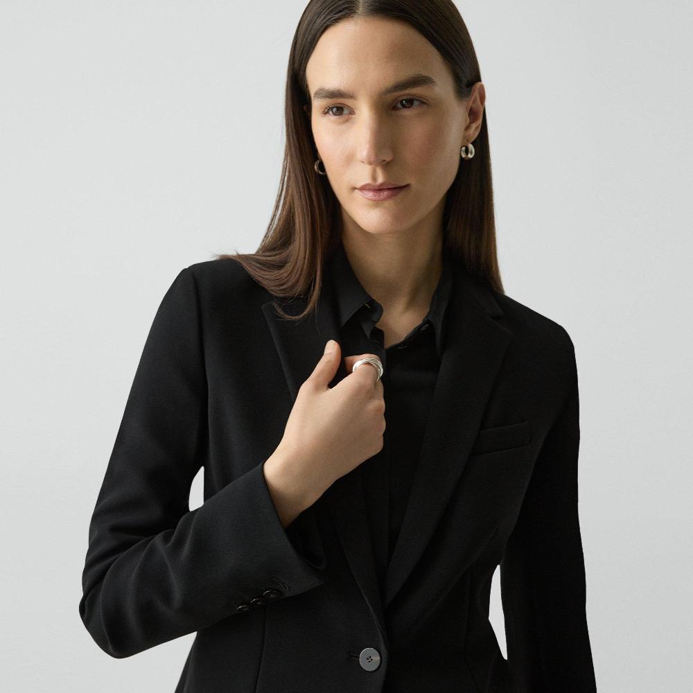 J Brand Staple Blazer In Admiral Crepe Black