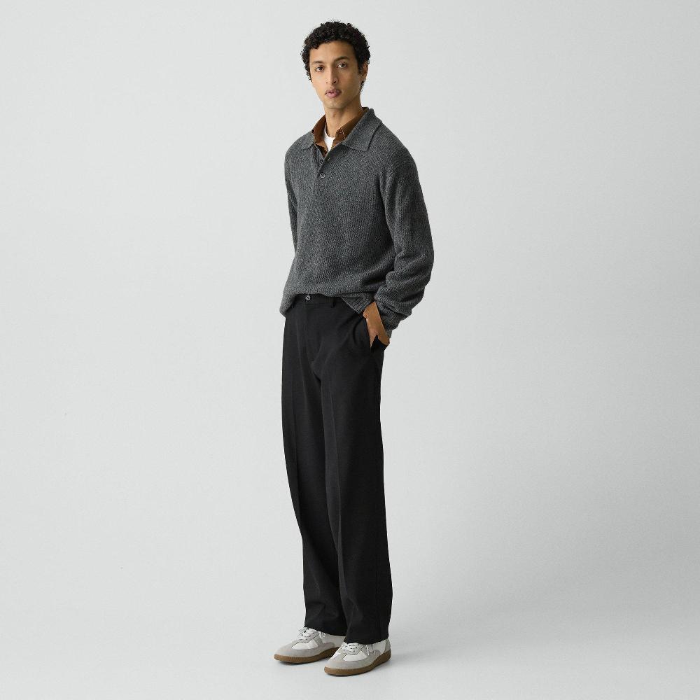 J Brand Straight Trouser In Knit Twill Black