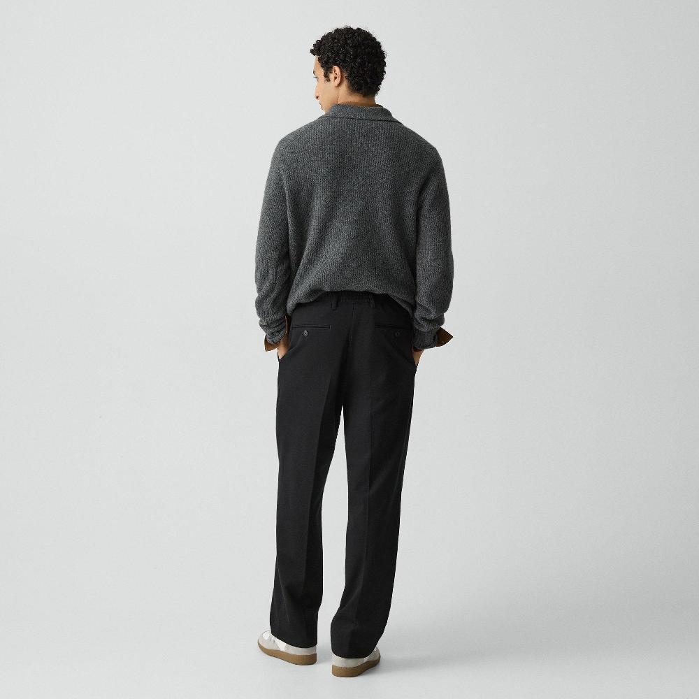 J Brand Straight Trouser In Knit Twill Black