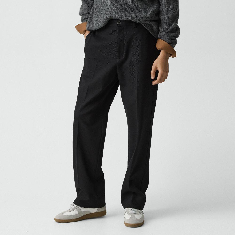 J Brand Straight Trouser In Knit Twill Black