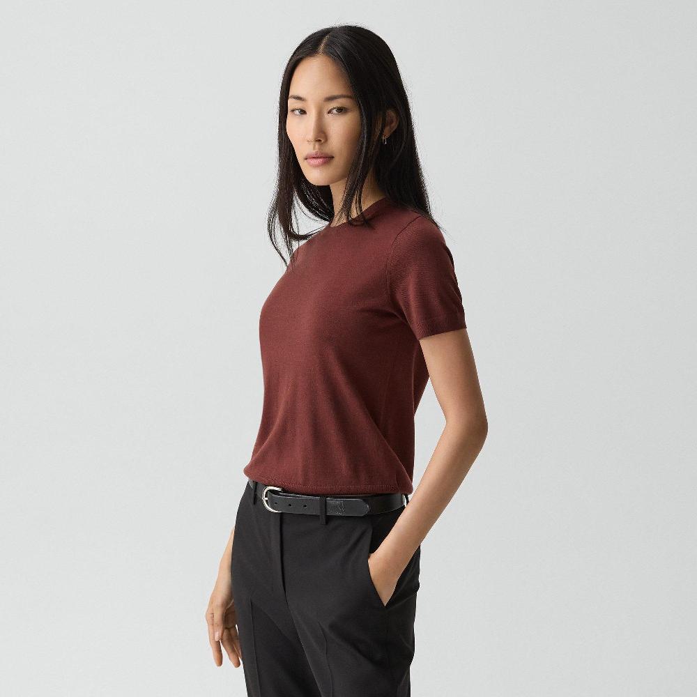 J Brand Sweater Tee In Regal Wool Oxblood Red