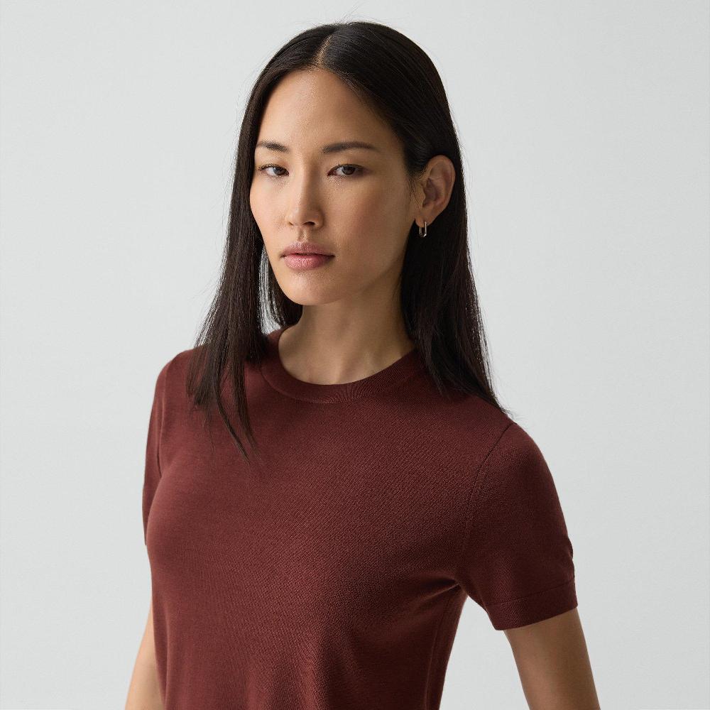 J Brand Sweater Tee In Regal Wool Oxblood Red